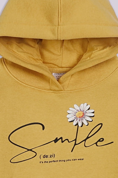 Smile Graphic Hoodie Girl Hood Winter 2024 COUGAR- (Girl Junior Winter 2024)   