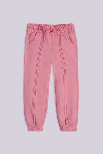 Pleated Fleece Jogger Pants Girl Trouser Winter 2024 COUGAR- (Girl Junior Winter 2024) 5-6 Y Pink Girl