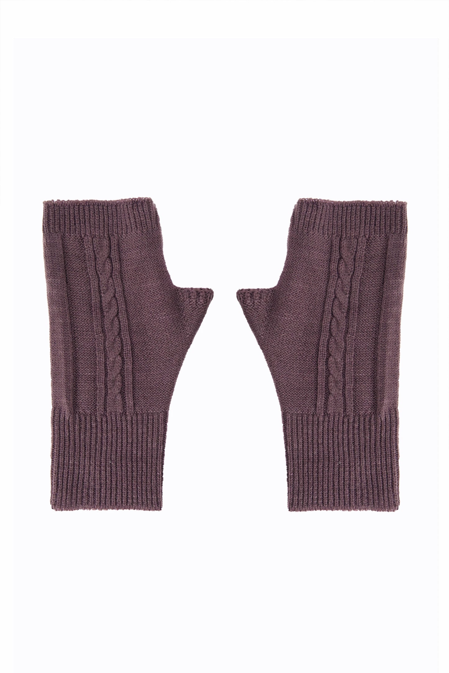 Cable Knit Fingerless Gloves Gloves Winter 2024 Knit Story COUGAR C (Winter 2024) FSZ Purple