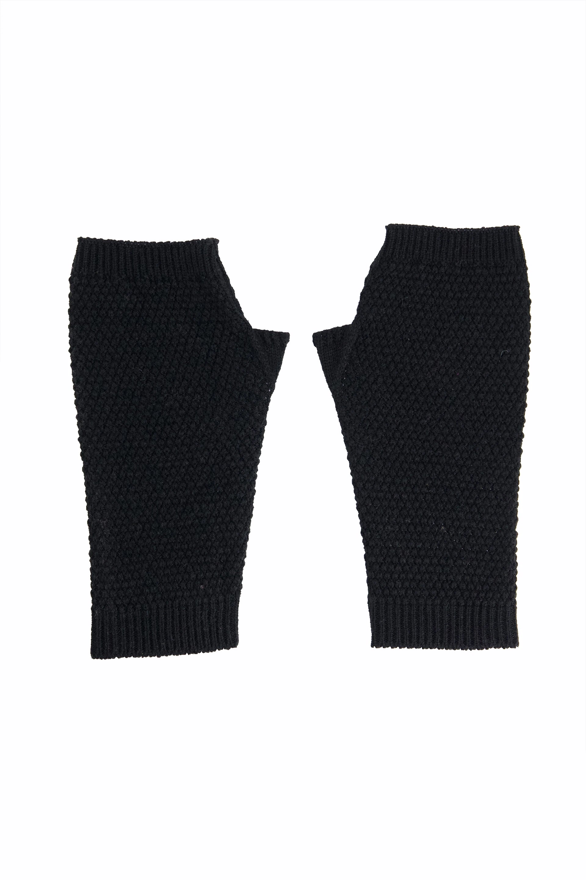 Textured Knit Fingerless Gloves Gloves Winter 2024 Knit Story COUGAR C (Winter 2024) FSZ Black