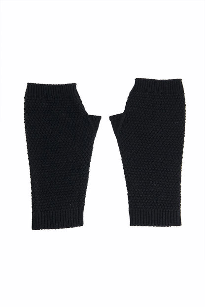 Textured Knit Fingerless Gloves Gloves Winter 2024 Knit Story COUGAR C (Winter 2024) FSZ Black