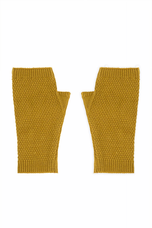 Textured Knit Fingerless Gloves Gloves Winter 2024 Knit Story COUGAR C (Winter 2024) FSZ Mustard