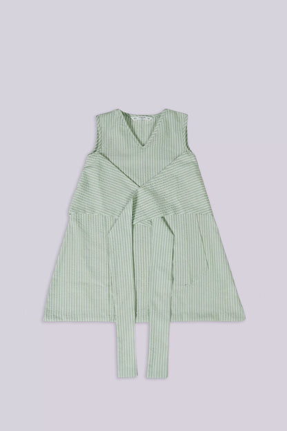 Striped Top With Front Knot Girl Fashion Top COUGAR (S V-1 2025) 5-6 Y Light Green Girl