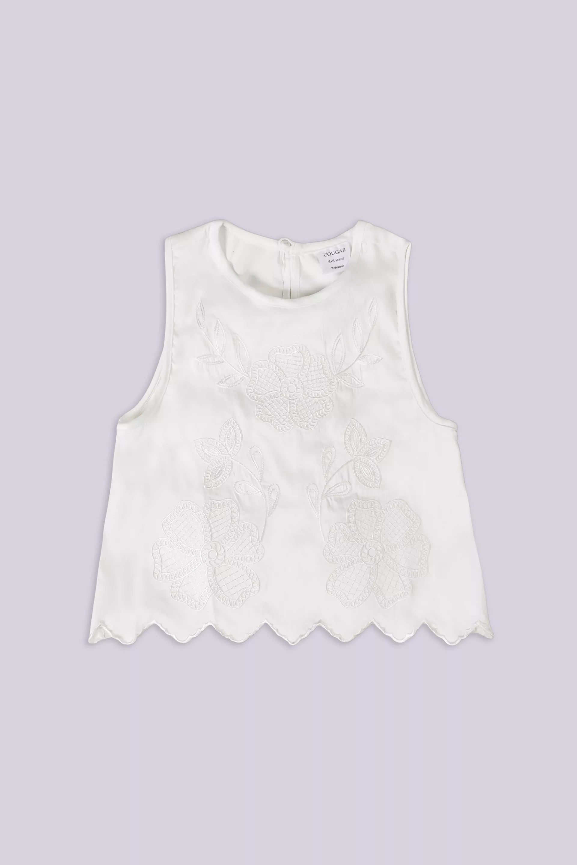 Sleeveless Embroidered Top Girl Embroided Top COUGAR (S V-1 2025) 5-6 Y White Girl