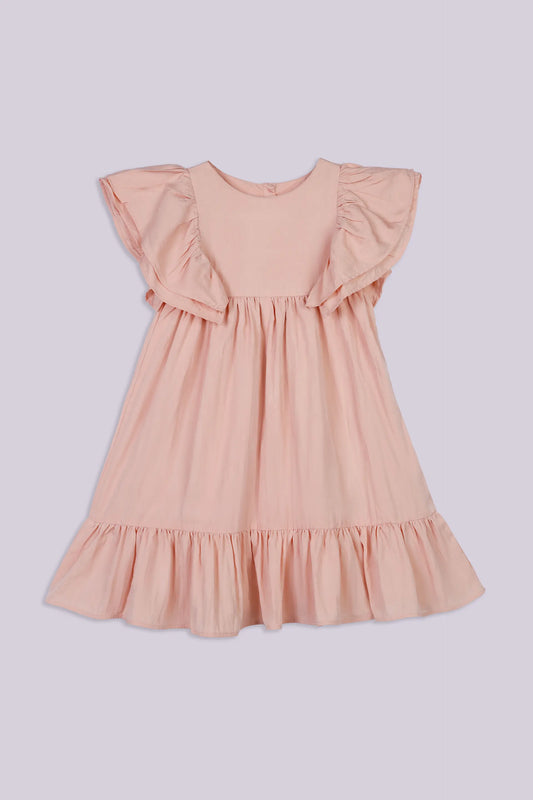 Frilled Dress Girl Frock COUGAR (S V-1 2025) 5-6 Y Peach Girl