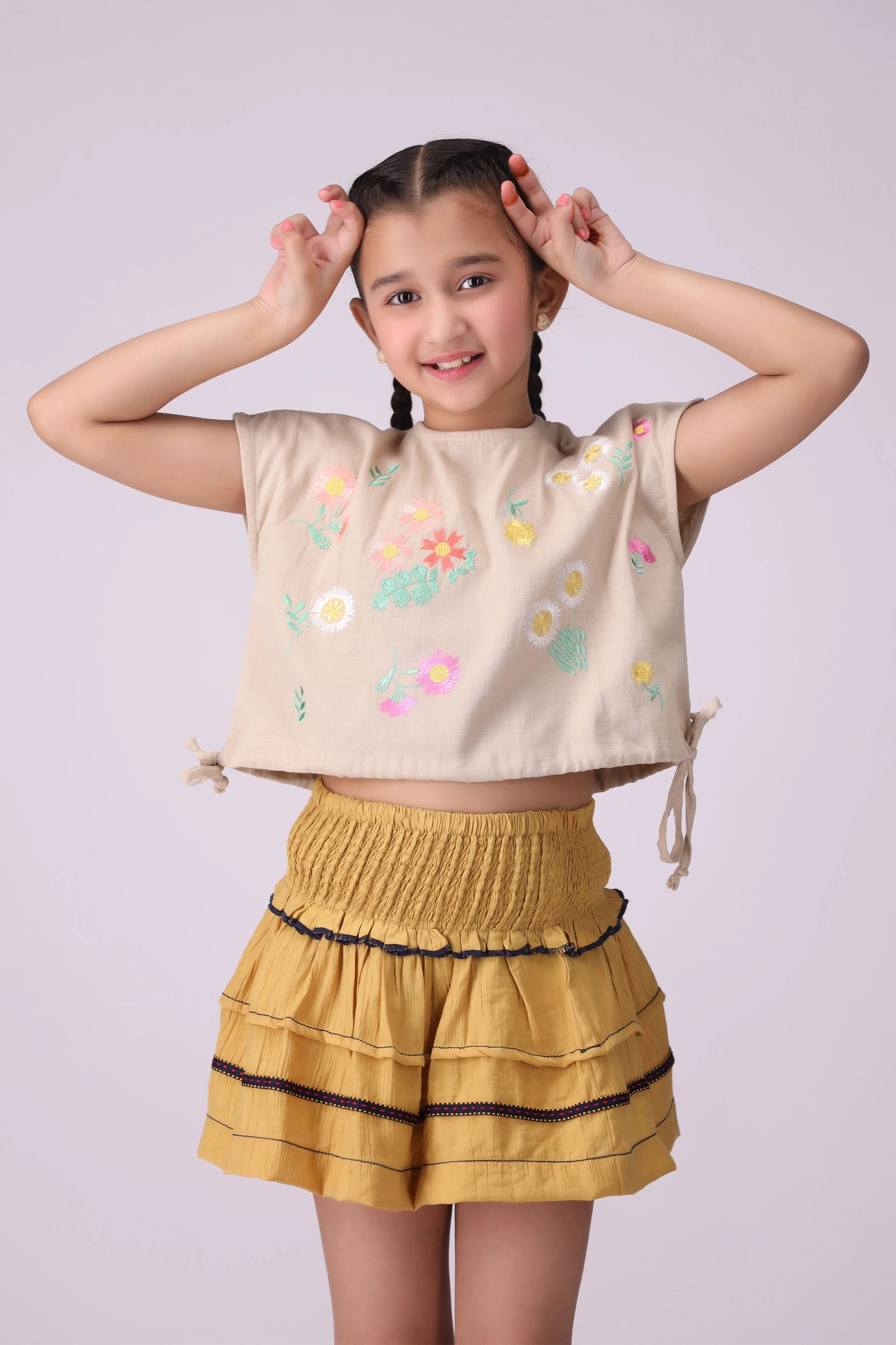 Sleeveless Embroidered Top Girl Embroided Top COUGAR (S V-1 2025) 5-6 Y Skin Girl