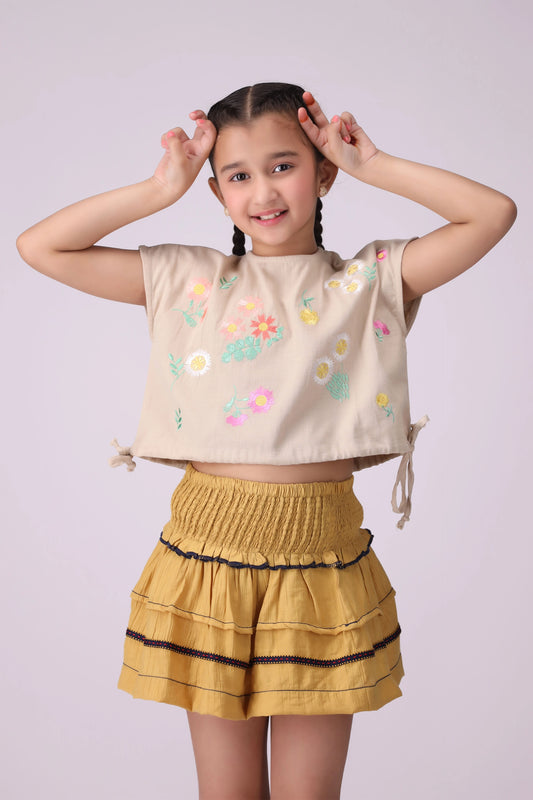 Sleeveless Embroidered Top Girl Embroided Top COUGAR (S V-1 2025) 5-6 Y Skin Girl