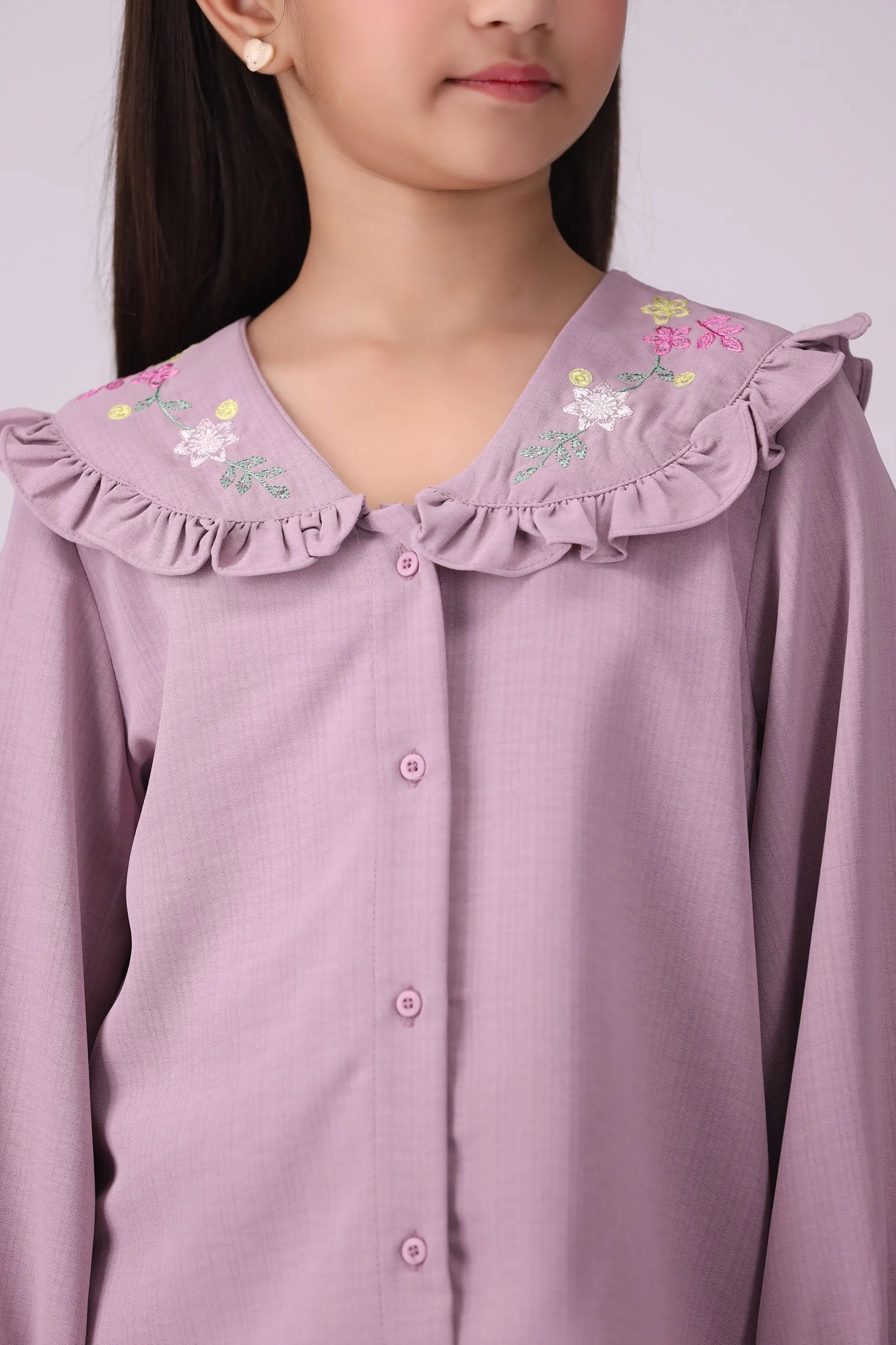 Embroidered Bid Collar Shirt Girl Embroided Top COUGAR (S V-1 2025)