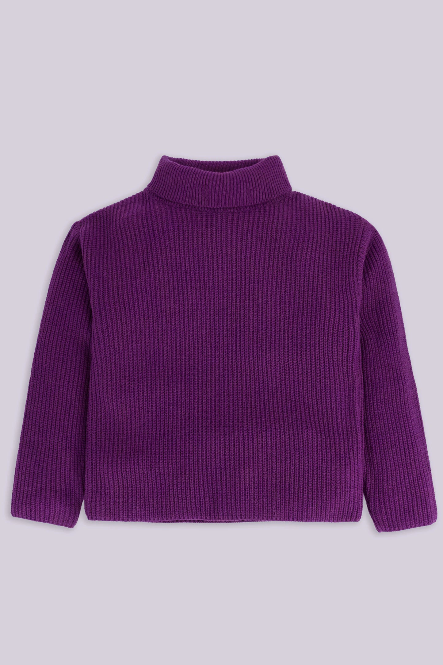 Roll Neck Knitted Sweater Girl Sweater Winter 2024 COUGAR- (Girl Junior Winter 2024) 5-6 Y Purple 