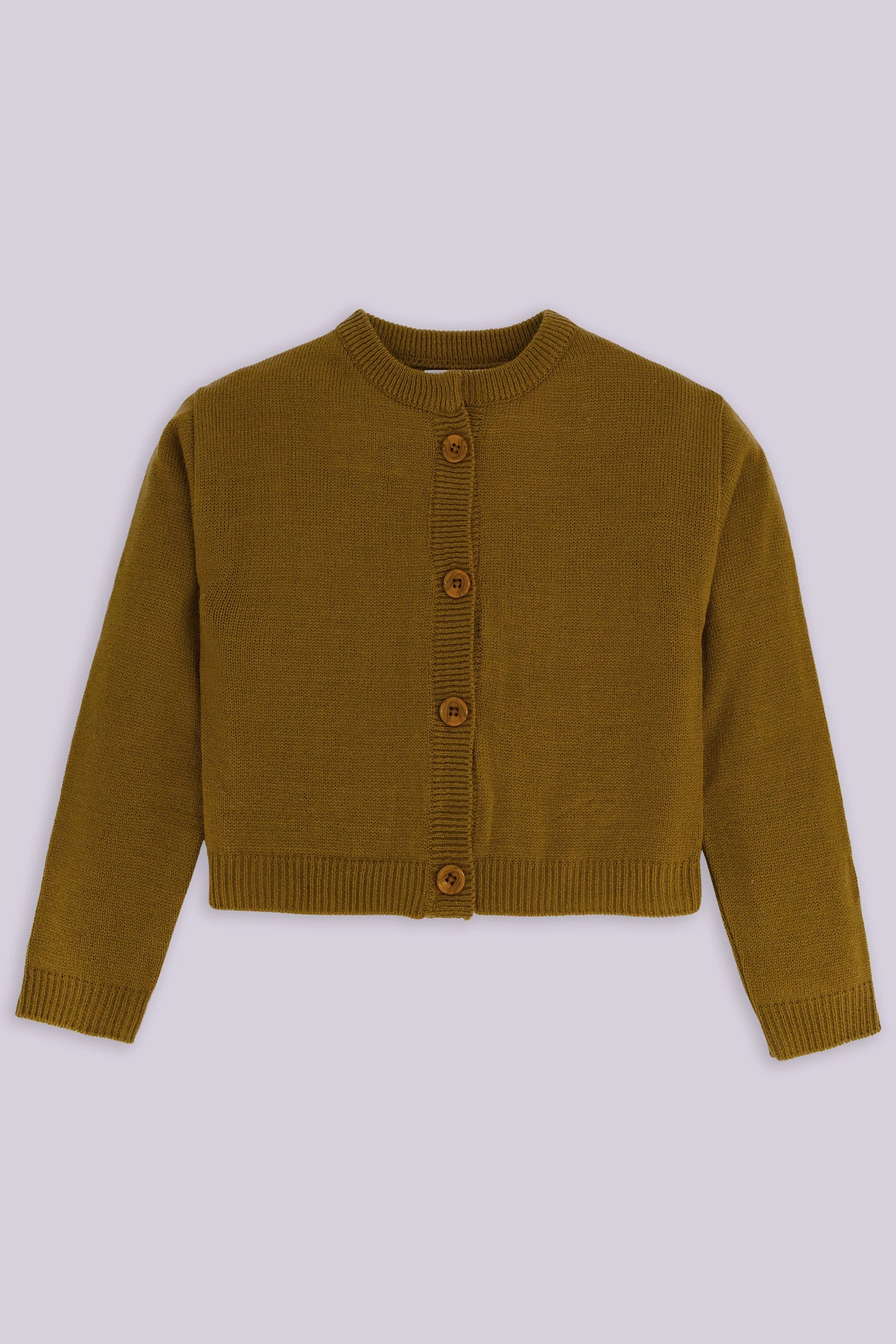 Button Through Cardigan Girl Sweater Winter 2024 COUGAR- (Girl Junior Winter 2024) 5-6 Y Caramel 