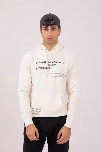 Slogan Printed Hoodie Men Hood Winter 2024 Knit Story COUGAR- (Men Winter 2024) S Off White 