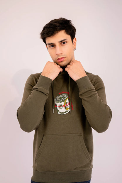 Embroidered Hoodie Men Hood Winter 2024 Knit Story COUGAR- (Men Winter 2024) S Olive 