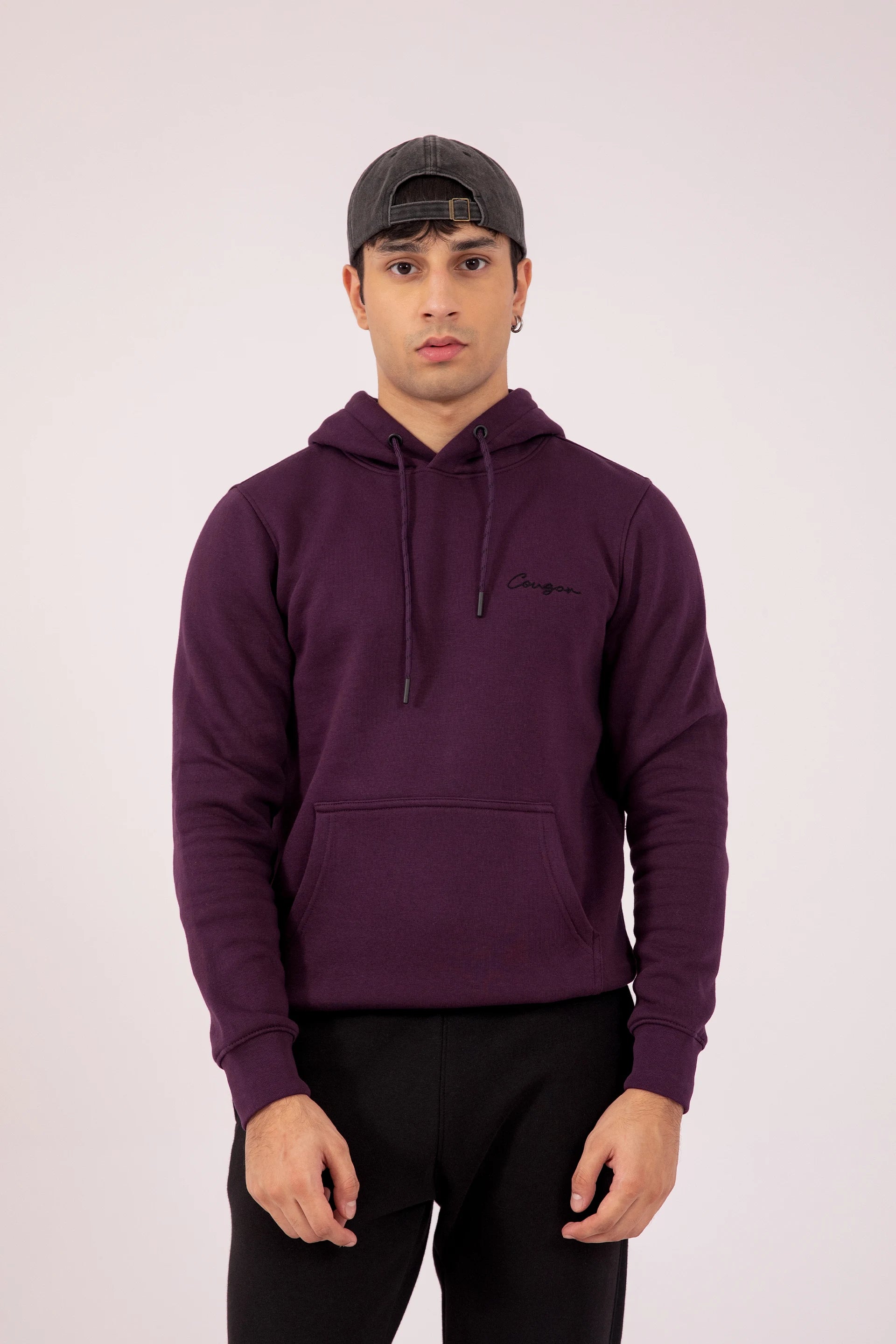 Brushed Cougar's Signature Hoodie Men Hood Winter 2024 Knit Story COUGAR- (Men Winter 2024) S Purple 