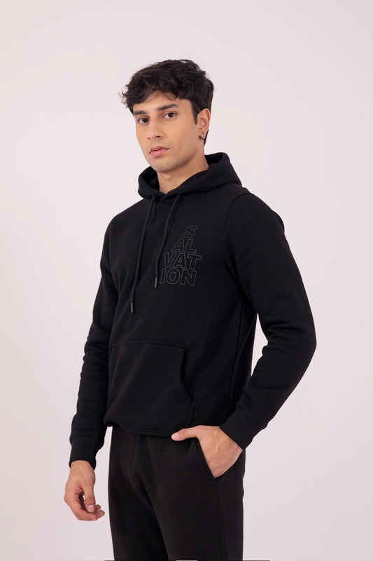 Slogan Hoodie Men Hood Winter 2024 Knit Story COUGAR- (Men Winter 2024) S Black 