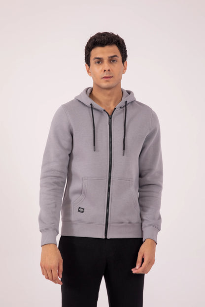 Contrast Zipper Hoodie Men Hood Winter 2024 Knit Story COUGAR- (Men Winter 2024) S Grey 