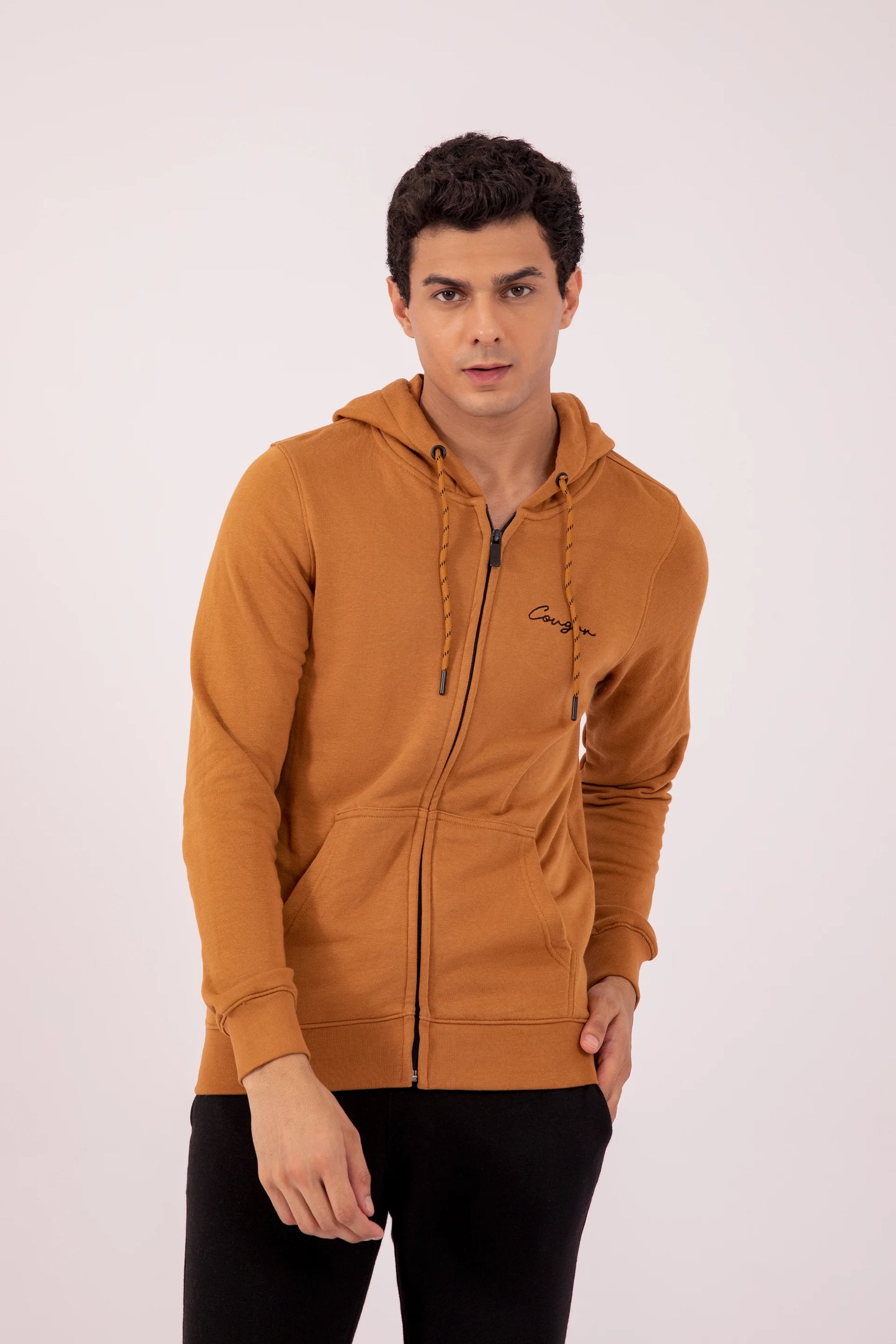 Cougar's Signature Zipper Hoodie Men Hood Winter 2024 Knit Story COUGAR- (Men Winter 2024) S Brown Men