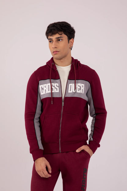 CROSS OVER Zipper Hoodie Men Hood Winter 2024 Knit Story COUGAR- (Men Winter 2024)   