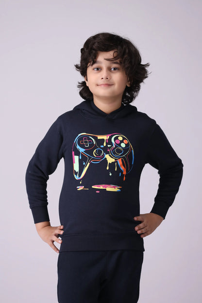 Graphic Pullover Hoodie Boy Hood Winter 2024 COUGAR- (Boy Junior Winter 2024) 5-6 Y Navy 