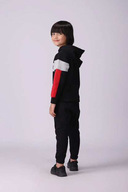 Scripted Hoodie With Contrast Accents Boy Hood Winter 2024 COUGAR- (Boy Junior Winter 2024)   