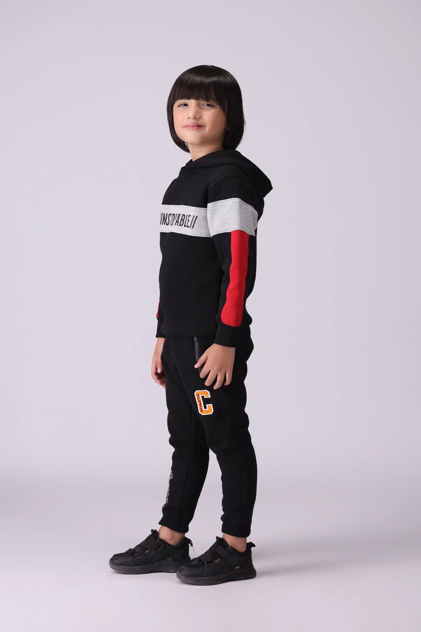 Scripted Hoodie With Contrast Accents Boy Hood Winter 2024 COUGAR- (Boy Junior Winter 2024)   