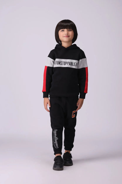 Scripted Hoodie With Contrast Accents Boy Hood Winter 2024 COUGAR- (Boy Junior Winter 2024)   