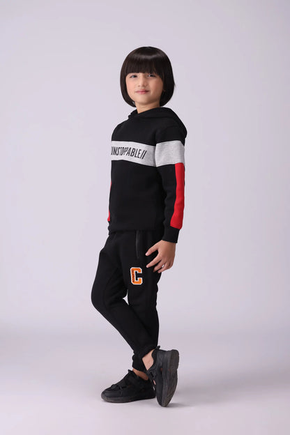 Scripted Hoodie With Contrast Accents Boy Hood Winter 2024 COUGAR- (Boy Junior Winter 2024)   