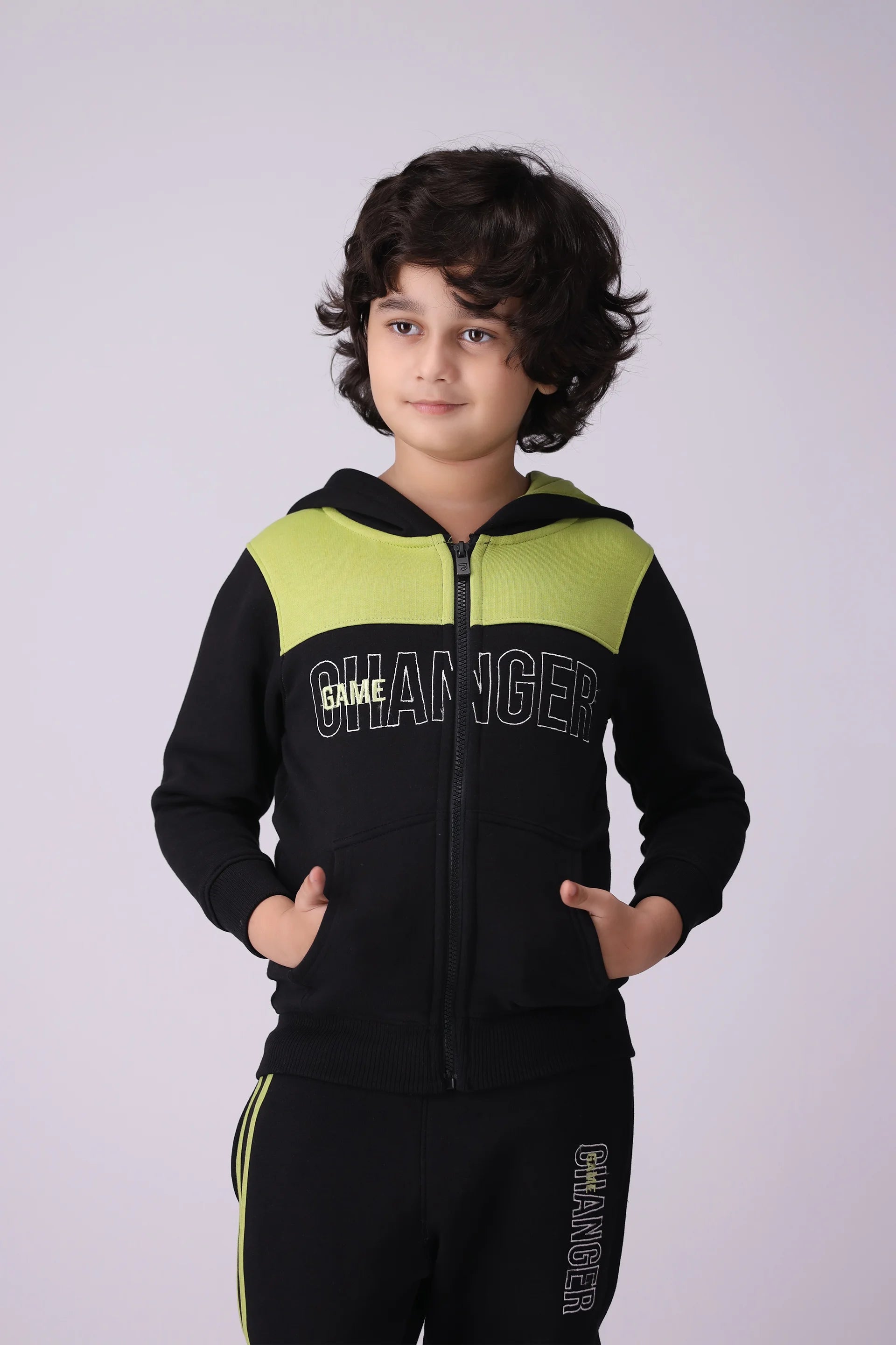 Color Block Zipper Hoodie Boy Hood Winter 2024 COUGAR- (Boy Junior Winter 2024) 5-6 Y Black 