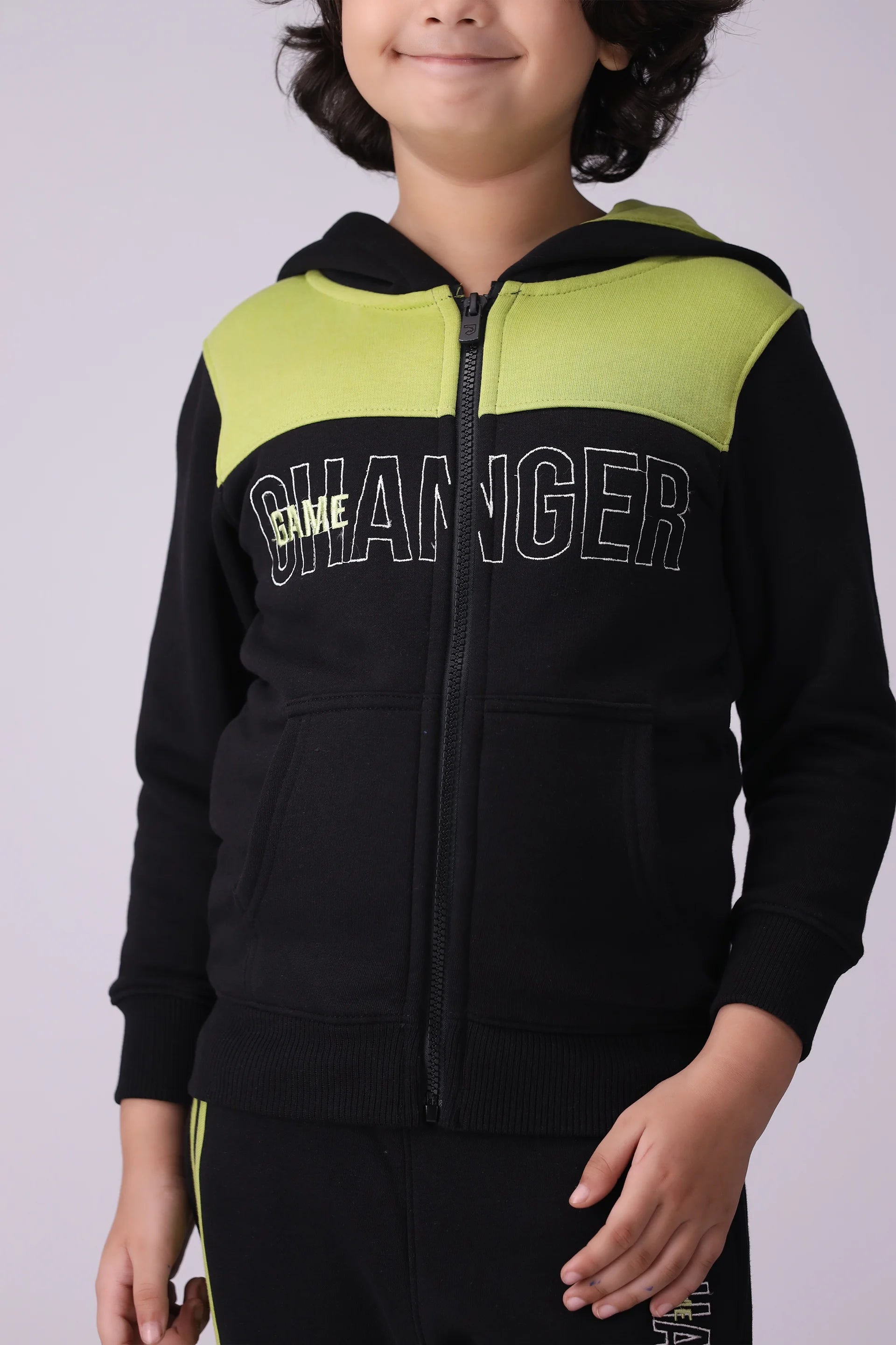 Color Block Zipper Hoodie Boy Hood Winter 2024 COUGAR- (Boy Junior Winter 2024)   