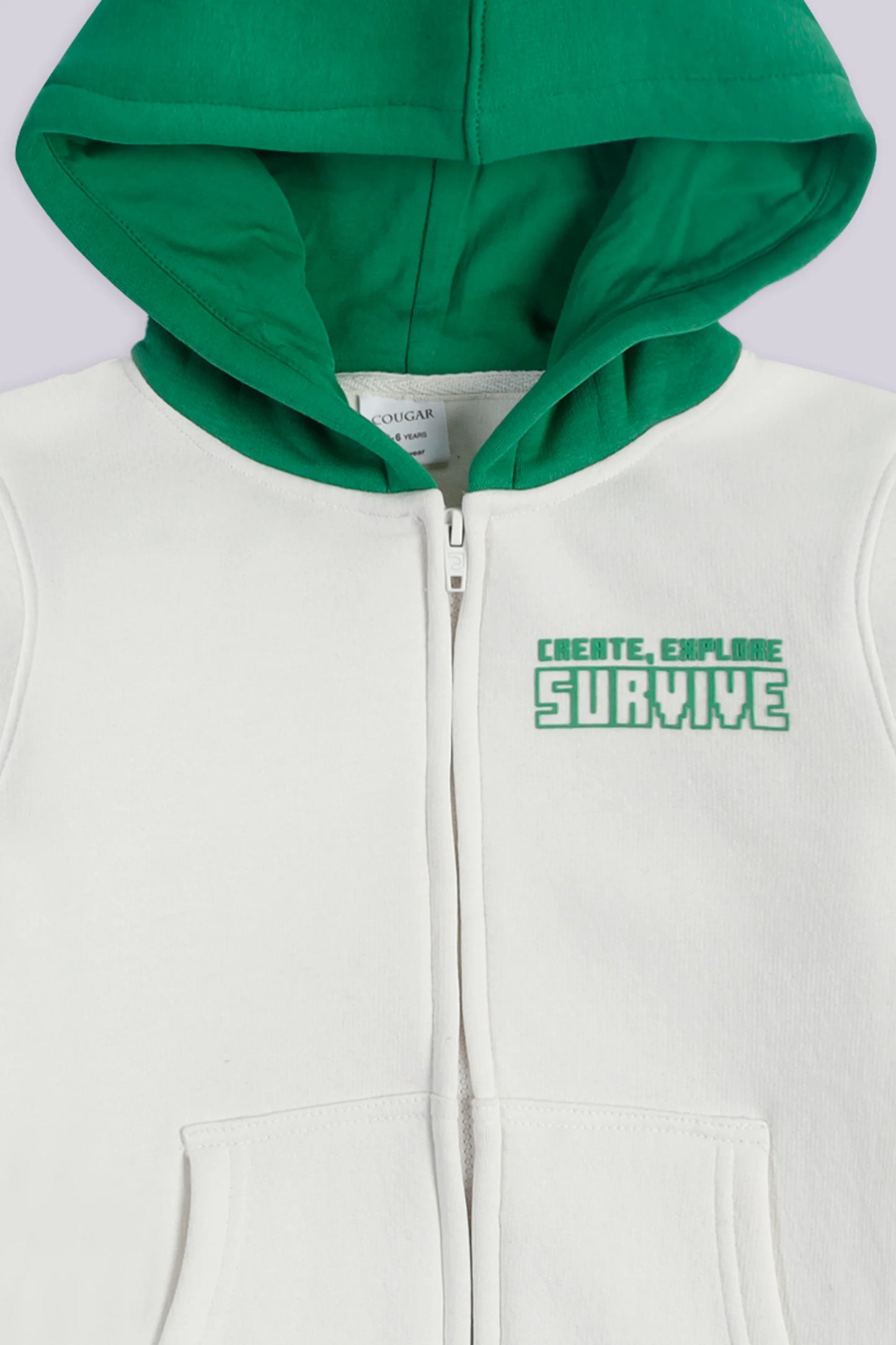 Zipper Hoodie With Contrast Hood