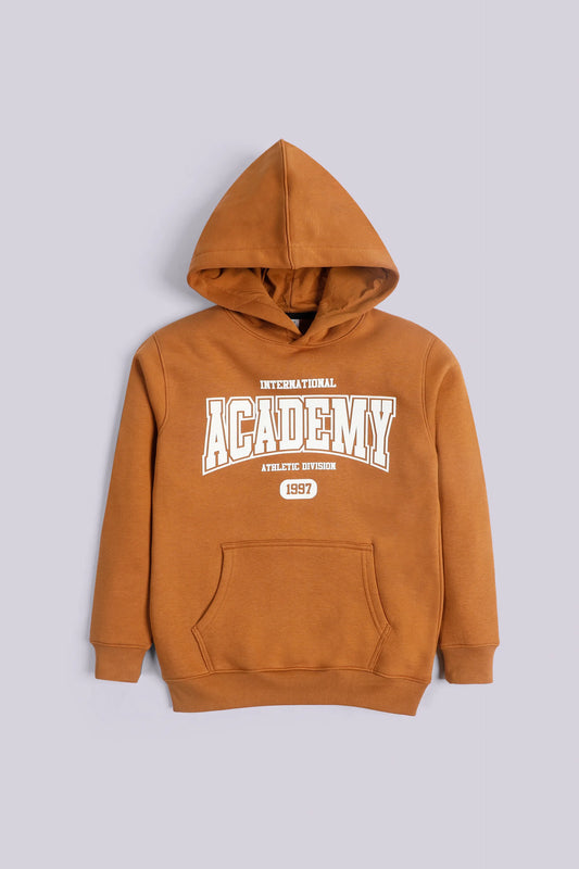 Text Printed Fleece Hoodie