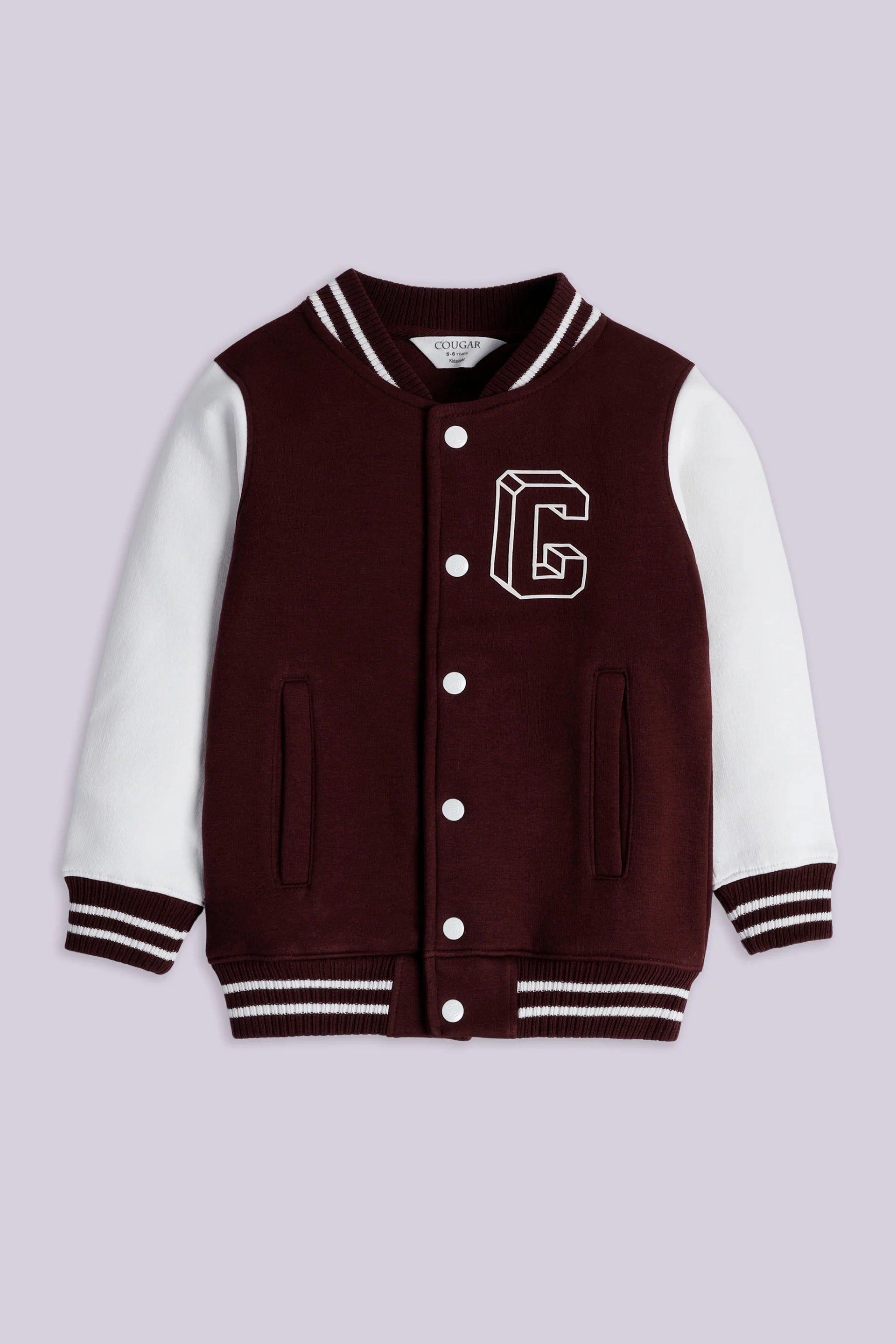 Varsity Jacket Boy Jacket Winter 2024 COUGAR- (Boy Junior Winter 2024) 5-6 Y Wine Boy