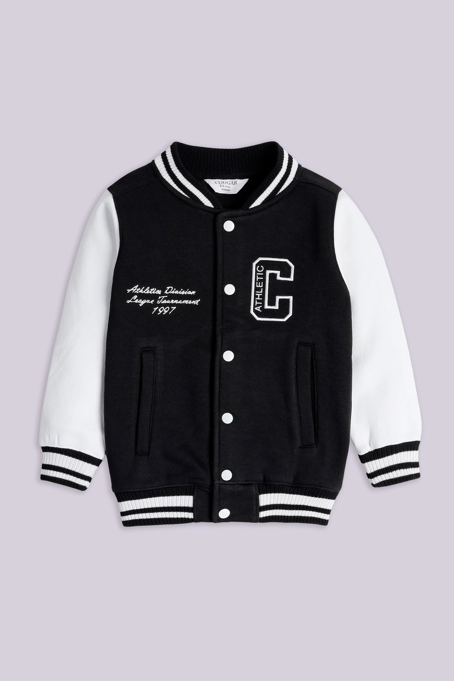 Varsity Jacket Boy Jacket Winter 2024 COUGAR- (Boy Junior Winter 2024) 5-6 Y Black Boy