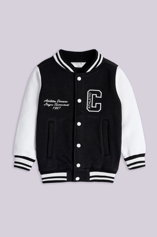 Varsity Jacket Boy Jacket Winter 2024 COUGAR- (Boy Junior Winter 2024) 5-6 Y Black Boy