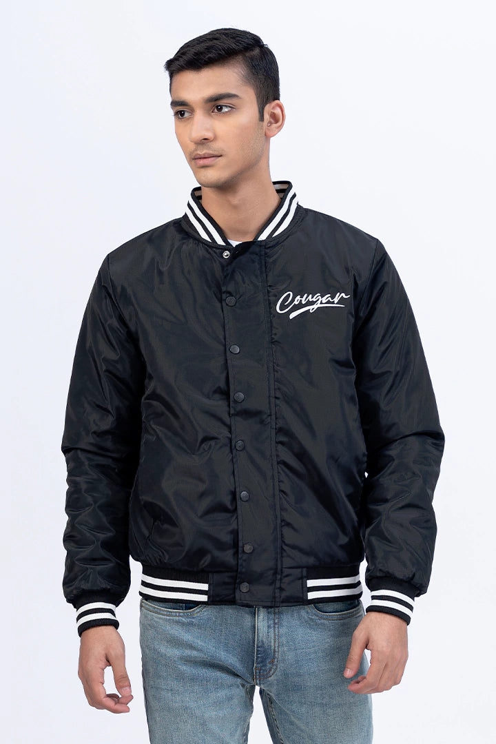 Black Striped Parachute Jacket Men Jacket Winter 2023 Premiere COUGAR   