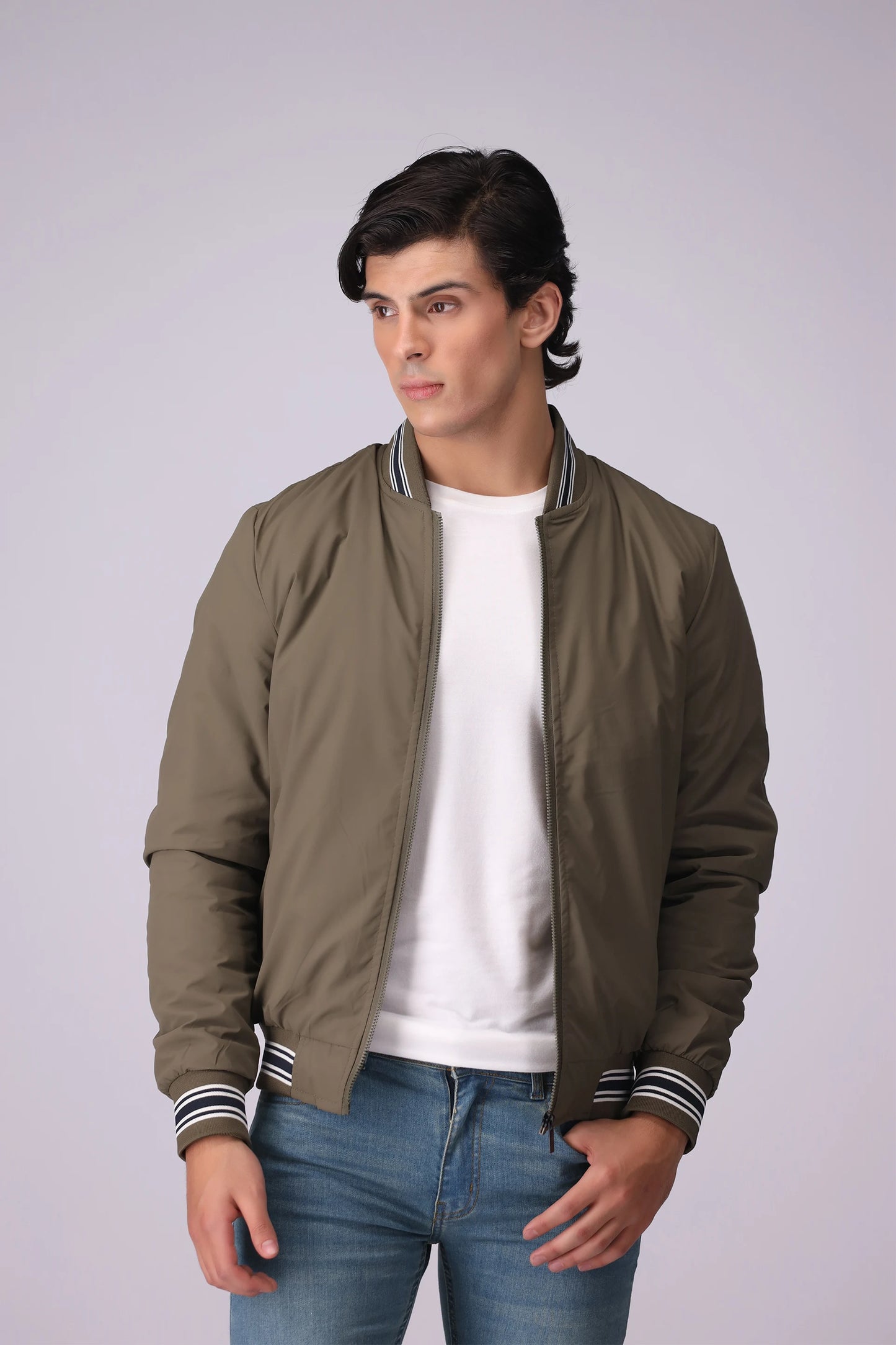 Bomber Jacket Men China-Jacket Winter 2024 Knit Story COUGAR- (Men Winter 2024) M Light Green Men