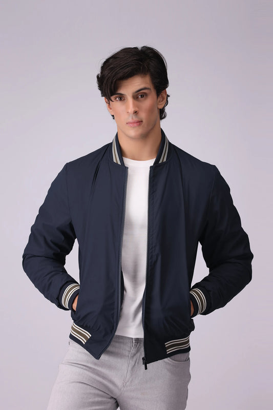 Bomber Jacket Men China-Jacket Winter 2024 Knit Story COUGAR- (Men Winter 2024) M Navy Men