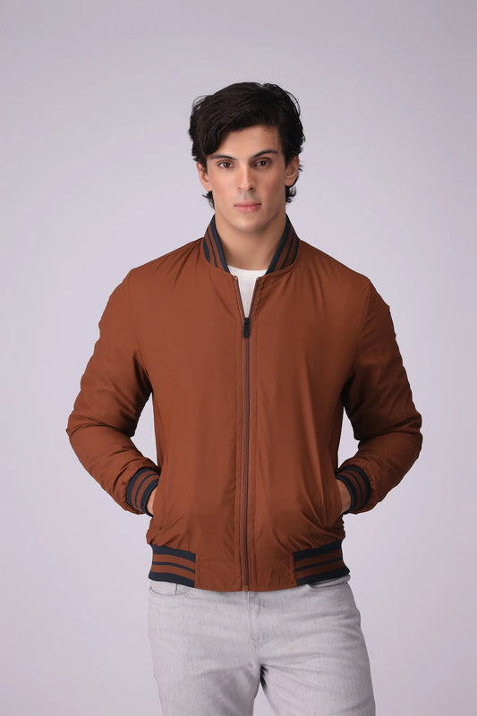 Bomber Jacket Men China-Jacket Winter 2024 Knit Story COUGAR- (Men Winter 2024) M Rust Men