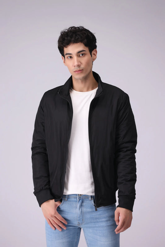 Mock Neck Jacket Men Jacket China-Winter 2024 Knit Story COUGAR- (Men Winter 2024) M Black Men