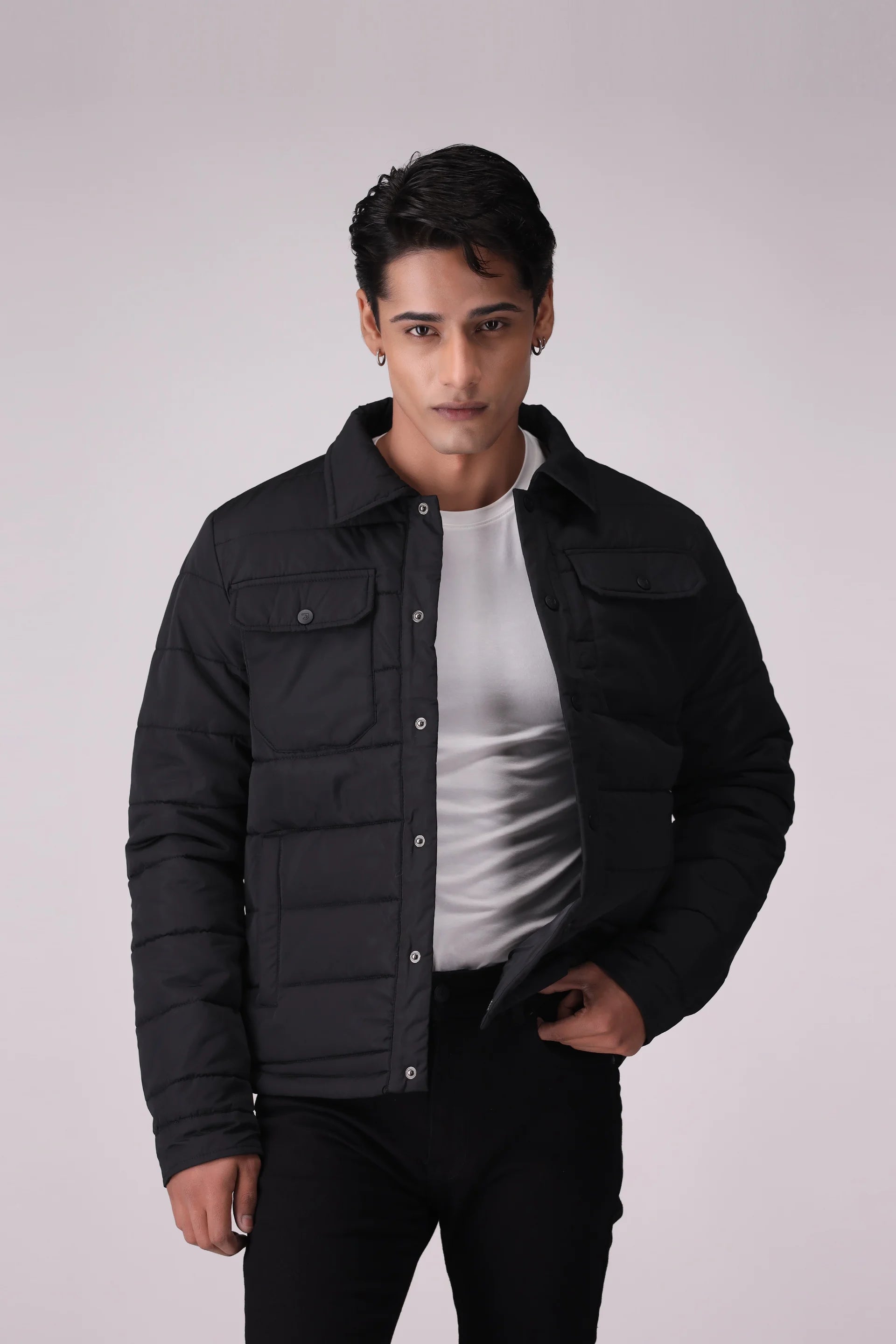 Button Down Jacket Men China-Jacket Winter 2024 Knit Story COUGAR- (Men Winter 2024) M Black Men