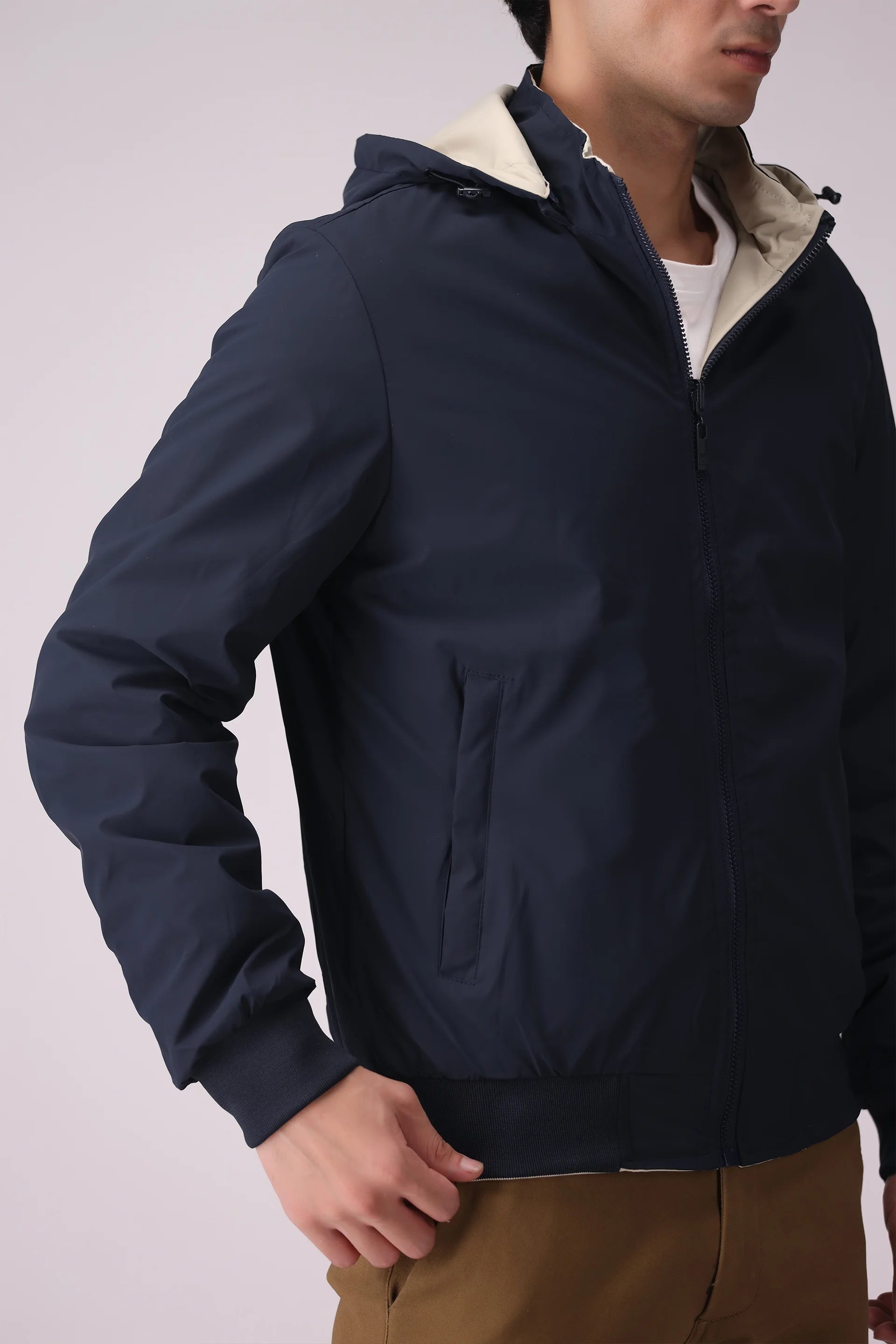 Double-Sided Jacket With Hood Men China-Jacket Winter 2024 Knit Story COUGAR- (Men Winter 2024)