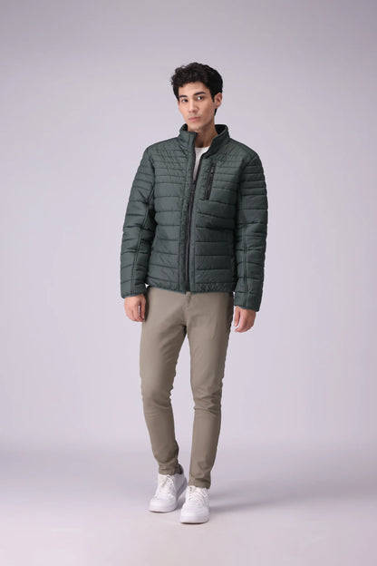 Mock Neck Quilted Jacket Men Jacket Winter 2024 Knit Story COUGAR- (Men Winter 2024)   