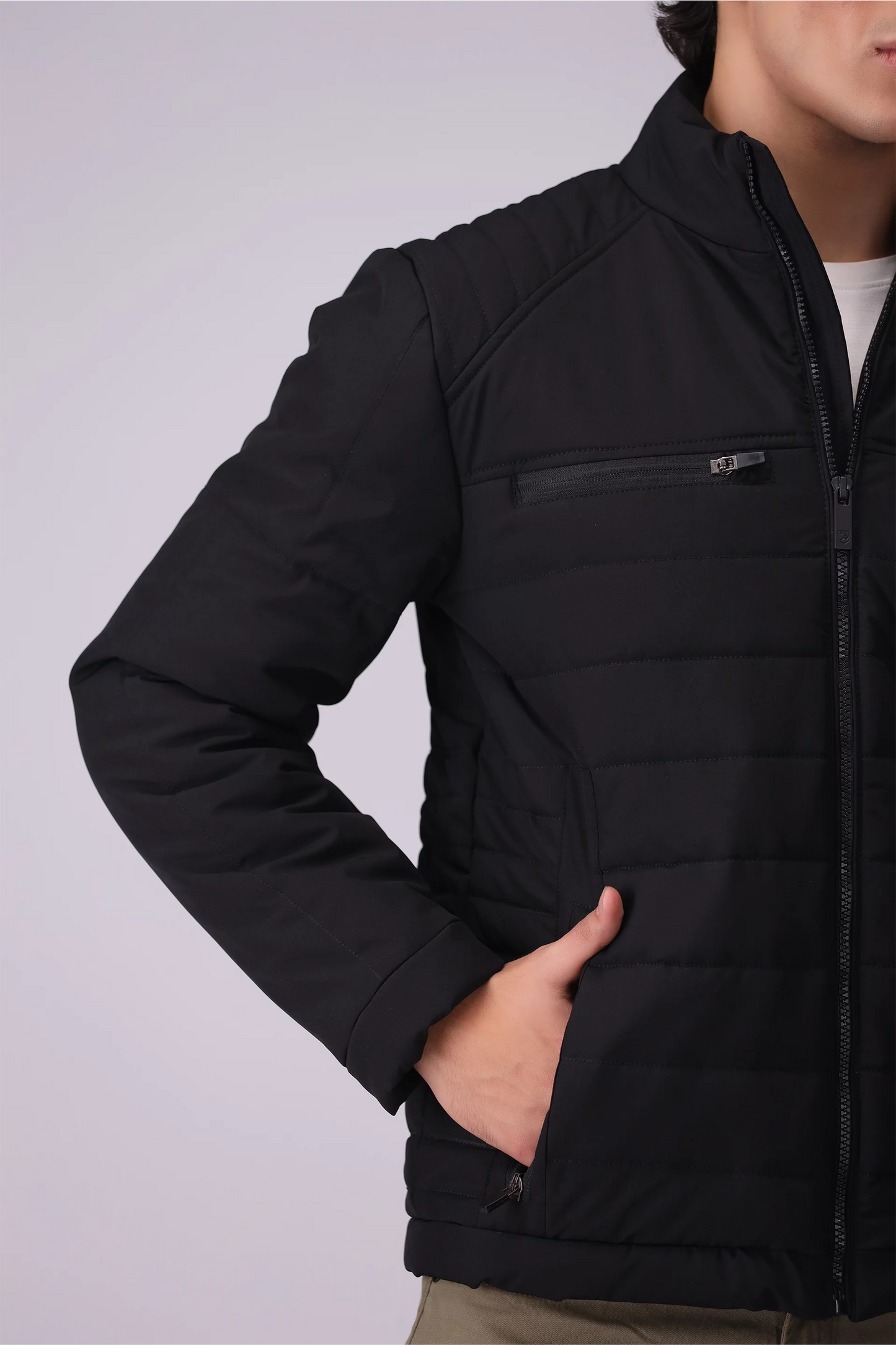 Zipper Pockets Detailed Jacket Men Jacket Winter 2024 Knit Story COUGAR- (Men Winter 2024)   