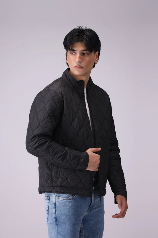 Diamond Quilted Jacket Men Jacket Winter 2024 Knit Story COUGAR- (Men Winter 2024) M Grey Men