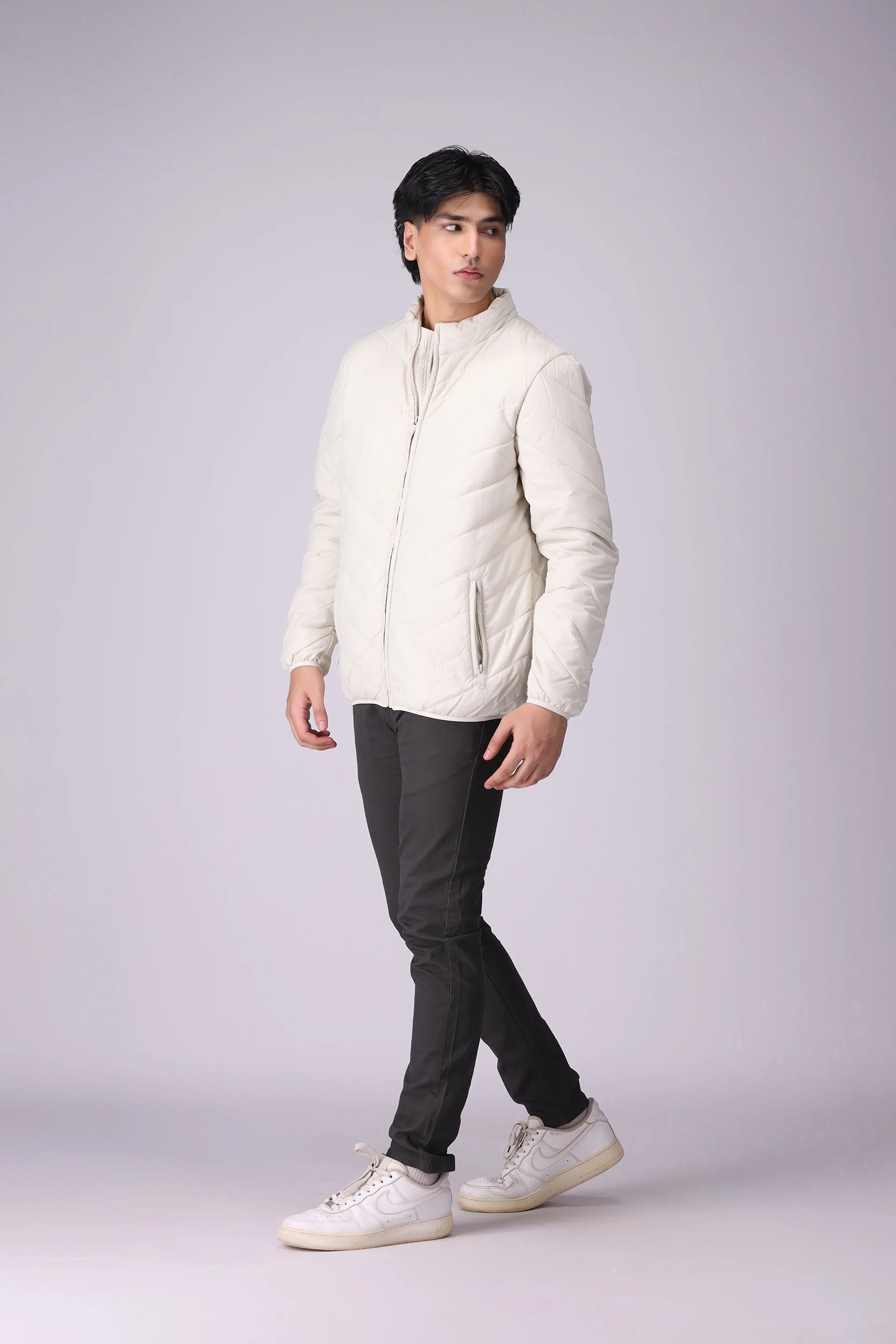 PU Quilted Jacket Men Jacket Winter 2024 Knit Story COUGAR- (Men Winter 2024)   