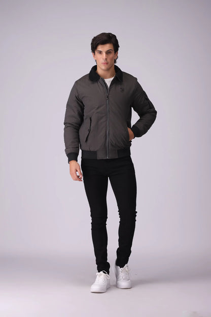 Sherpa Collar Parachute Jacket Men Jacket Winter 2024 Knit Story COUGAR- (Men Winter 2024)   