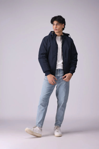 Double Sided Jacket With Detachable Hood Men Jacket Winter 2024 Knit Story COUGAR- (Men Winter 2024)   