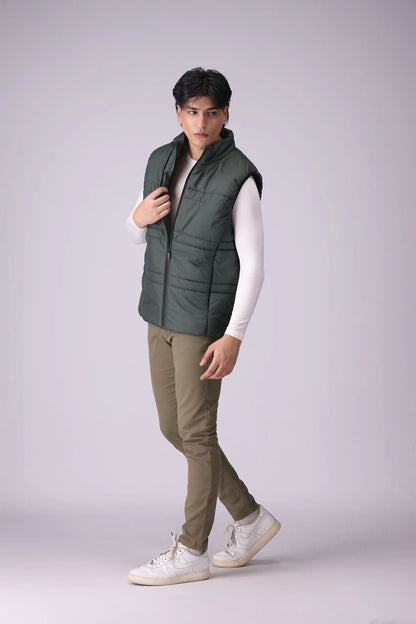 Puffer Gilet With Inseam Pockets Men Jacket Winter 2024 Knit Story COUGAR- (Men Winter 2024)   