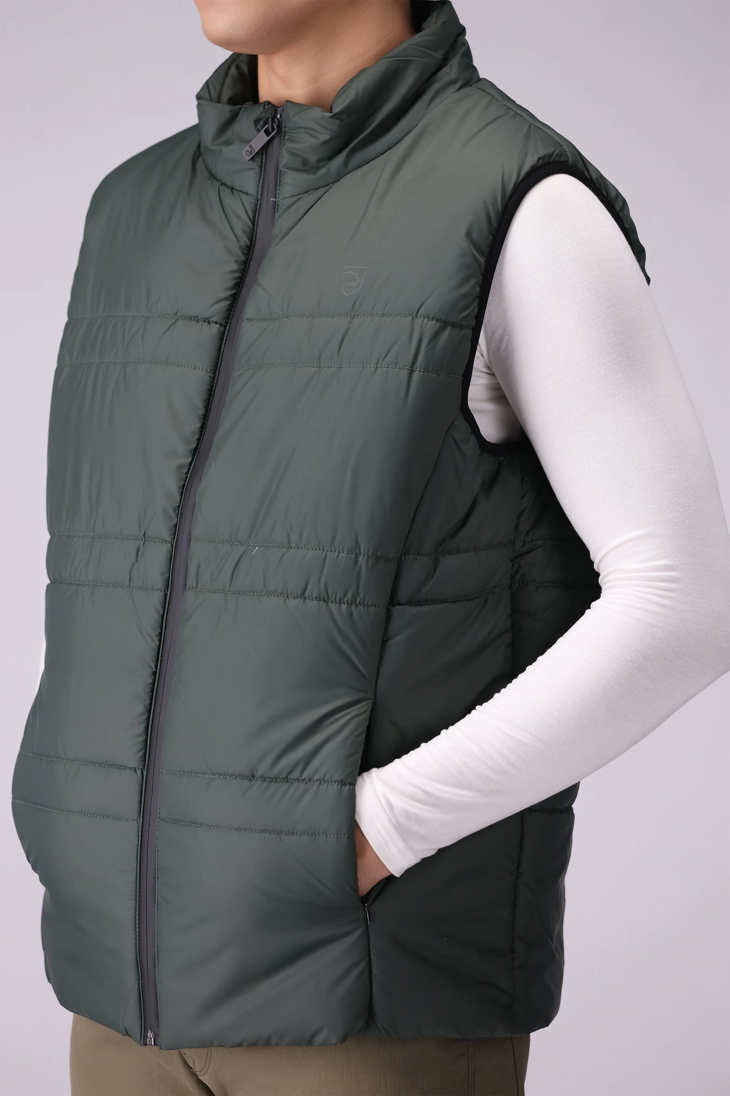 Puffer Gilet With Inseam Pockets Men Jacket Winter 2024 Knit Story COUGAR- (Men Winter 2024)   