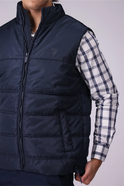 Mock Neck Puffer Gilet Men Jacket Winter 2024 Knit Story COUGAR- (Men Winter 2024)   