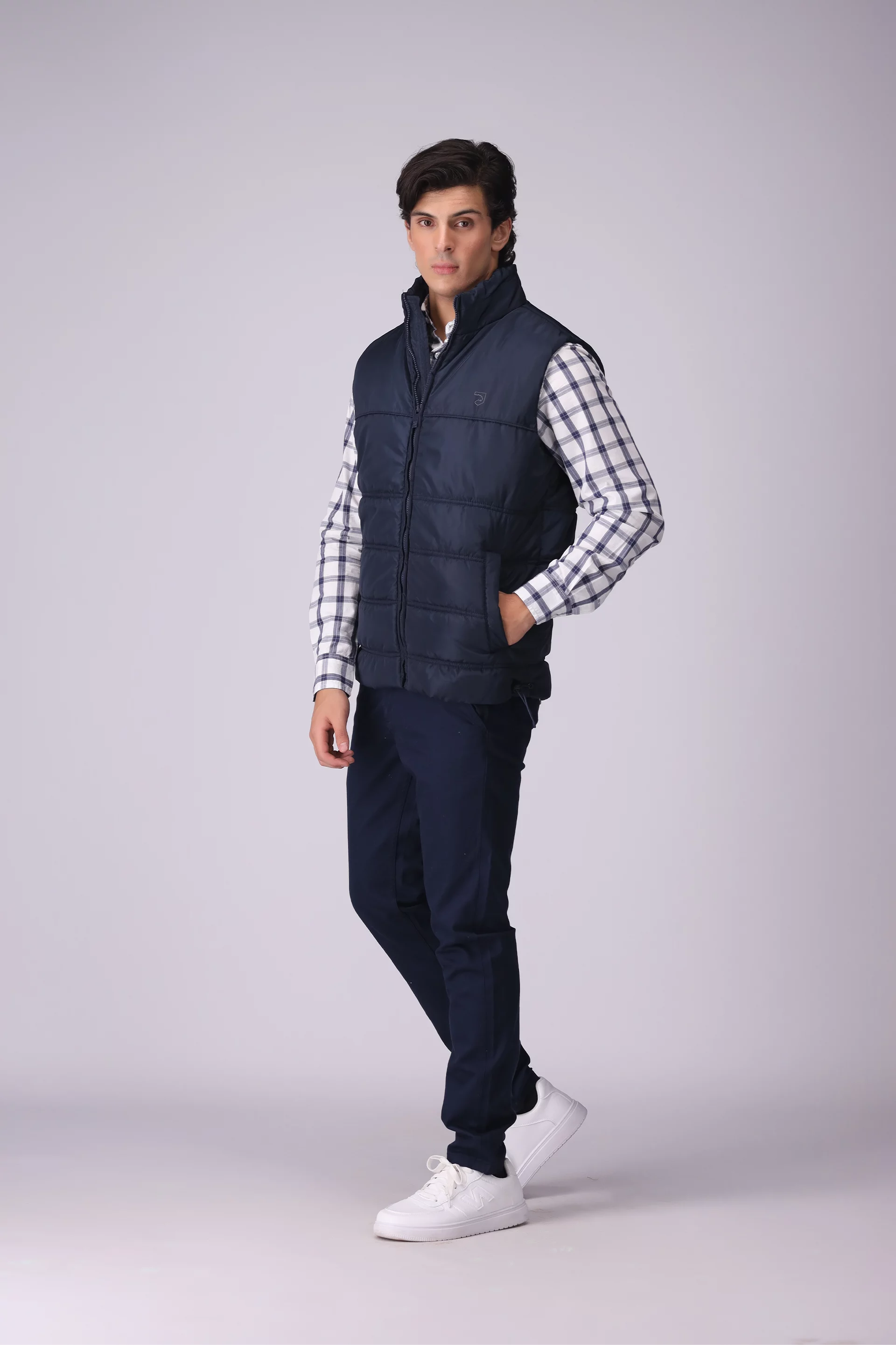 Mock Neck Puffer Gilet Men Jacket Winter 2024 Knit Story COUGAR- (Men Winter 2024)   